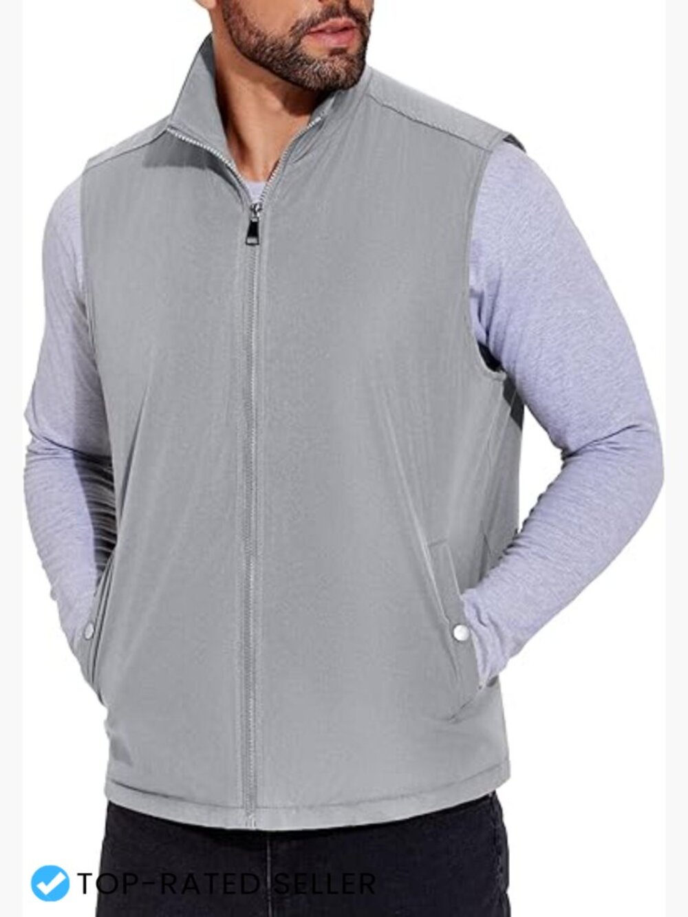 Lightweight Quilted Vest Full Zip Sleeveless Jacket Casual Outdoor Travel Wear